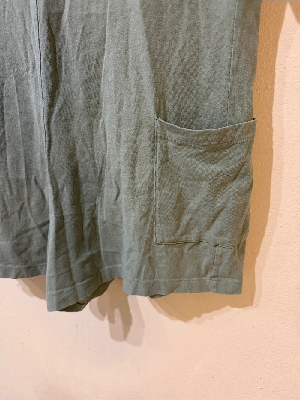 Double Zero Sage Short-Sleeve Romper with Front Pockets - Picture 3 of 9